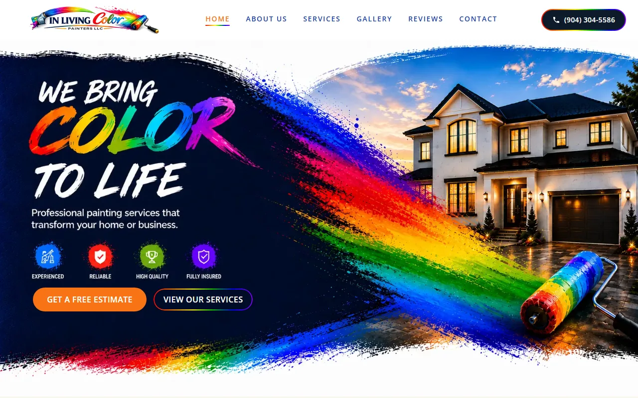 In Living Color Painters homepage, built by Forzur